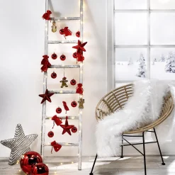 Clearance DecoWoerner Weihnachtskugeln Glänzend Schwer Entflammbarem 6 Cm 24 Stück rot