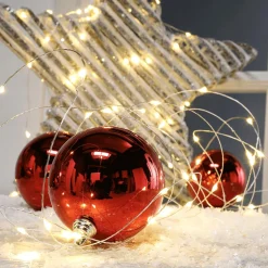 Clearance DecoWoerner Weihnachtskugeln Glänzend Schwer Entflammbarem 6 Cm 24 Stück rot