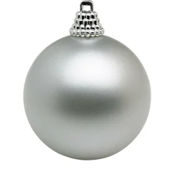 Discount DecoWoerner Weihnachtskugeln Matt, 6 Cm Ø – 24 Stück silber
