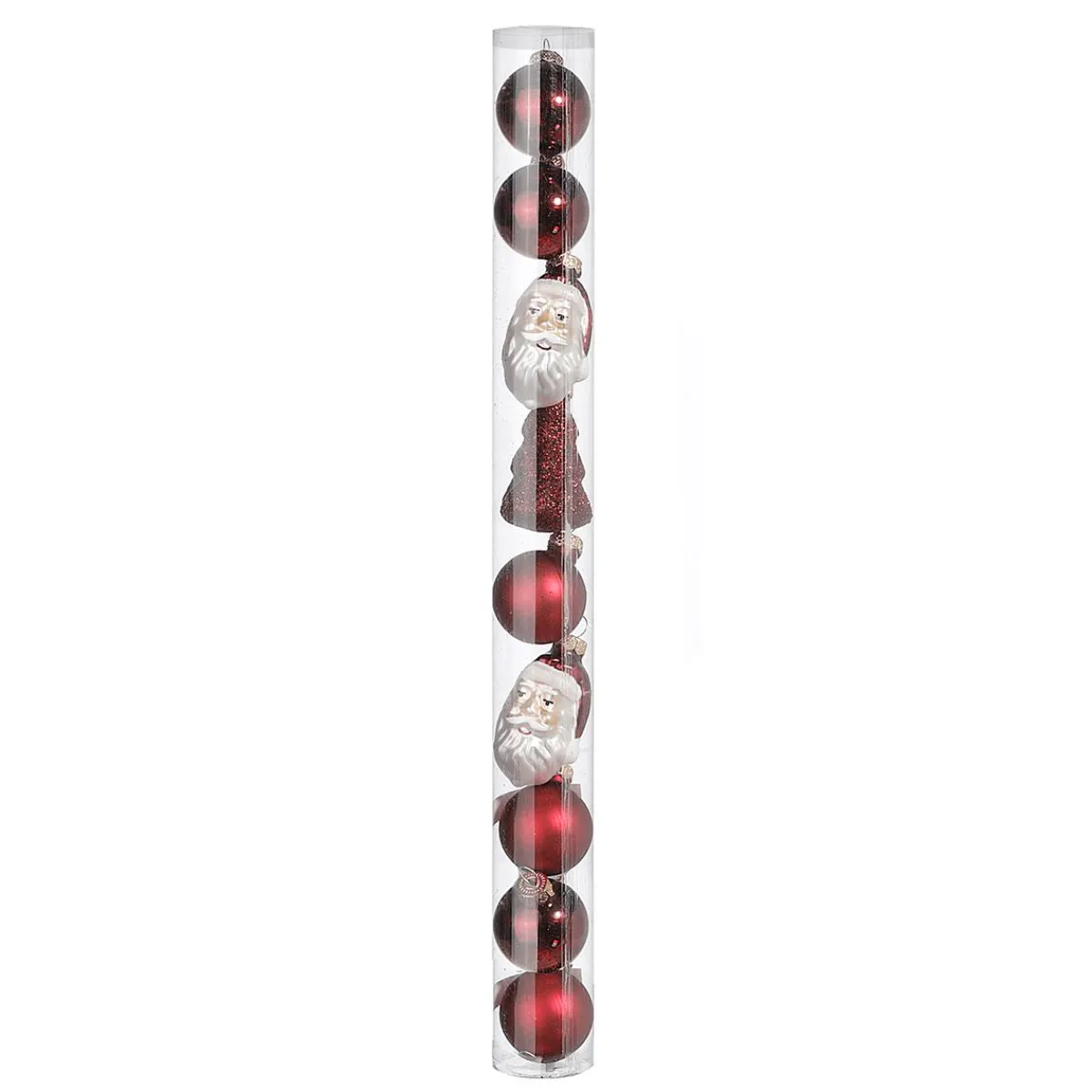 New DecoWoerner Weihnachtskugel-Set Aus Glas 9 Stück In Der Box rot