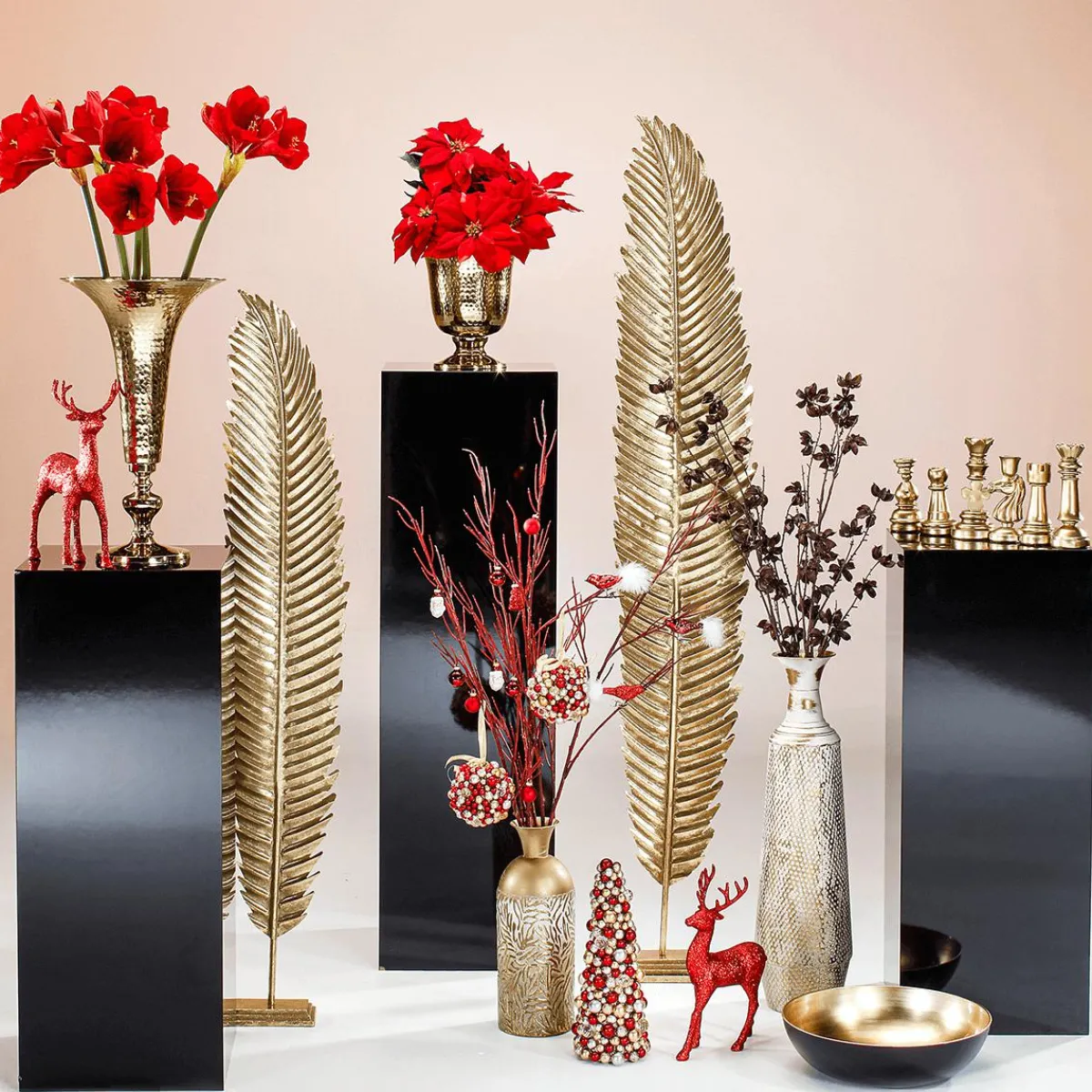 New DecoWoerner Weihnachtskugel-Set Aus Glas 9 Stück In Der Box rot