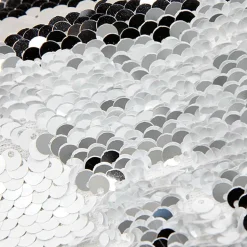 Discount DecoWoerner Wende-Paillettenstoff /weiß, 145 Cm Breit silber