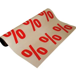 Best DecoWoerner Werbebanner-Rolle "Prozente" 50 Cm, 50 M rot
