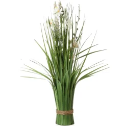 Clearance DecoWoerner Wiesenblumen Kunstgräser Mit Blüten weiß