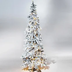 Hot DecoWoerner Wintertanne, Beschneite Luvi-Kunsttanne Mit LED-Licht, 210 Cm weiß
