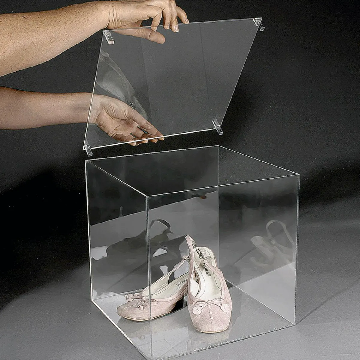 DecoWoerner Würfelbox Mit Deckel 40 X 40 Cm transparent