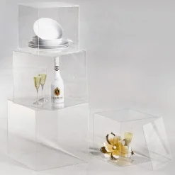 Clearance DecoWoerner Würfelbox Mit Deckel 30 X 30 Cm transparent