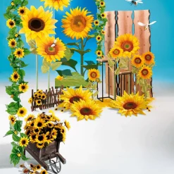 Best DecoWoerner XL Mega Sonnenblume 140 Cm gelb