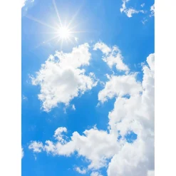 Clearance DecoWoerner XL Stoffbanner Sonniger Himmel 150 X 200 Cm blau