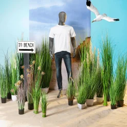 Best DecoWoerner XL-Stoffbanner "Stranddüne" Aus Schwer Entflammbarem Fahnenstoff 150 X 200 Cm blau