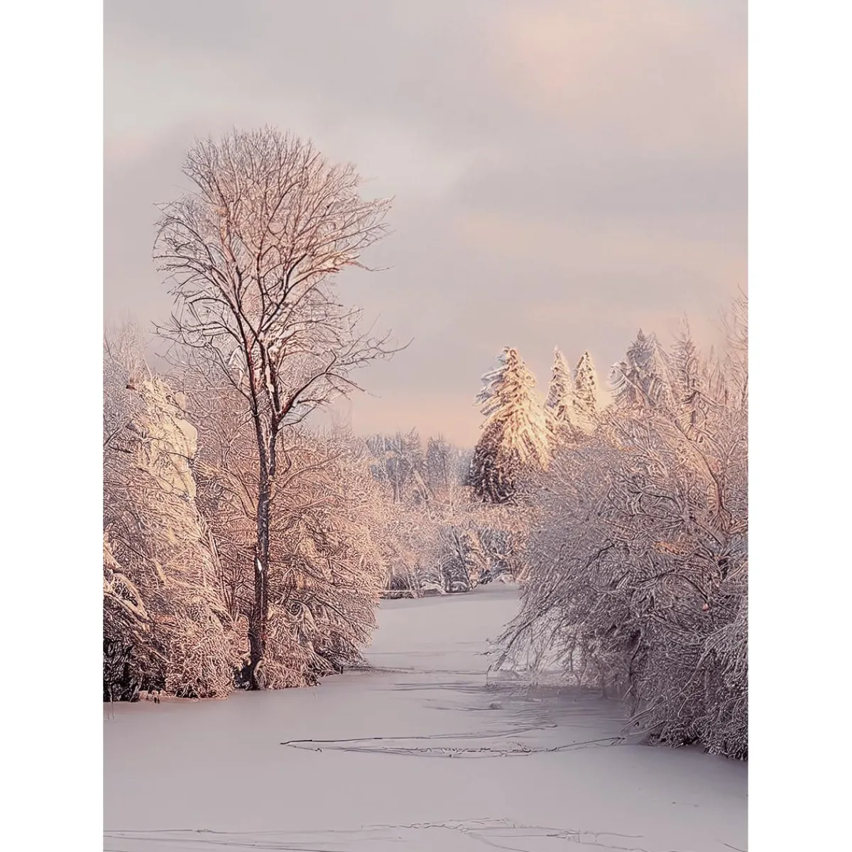 New DecoWoerner XL-Stoffbanner "Winterstimmung" Aus Schwer Entflammbarem Fahnenstoff 150 X 200 Cm