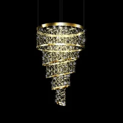 Clearance DecoWoerner XXL Dekolichtobjekt Kronleuchter 200 Cm gold