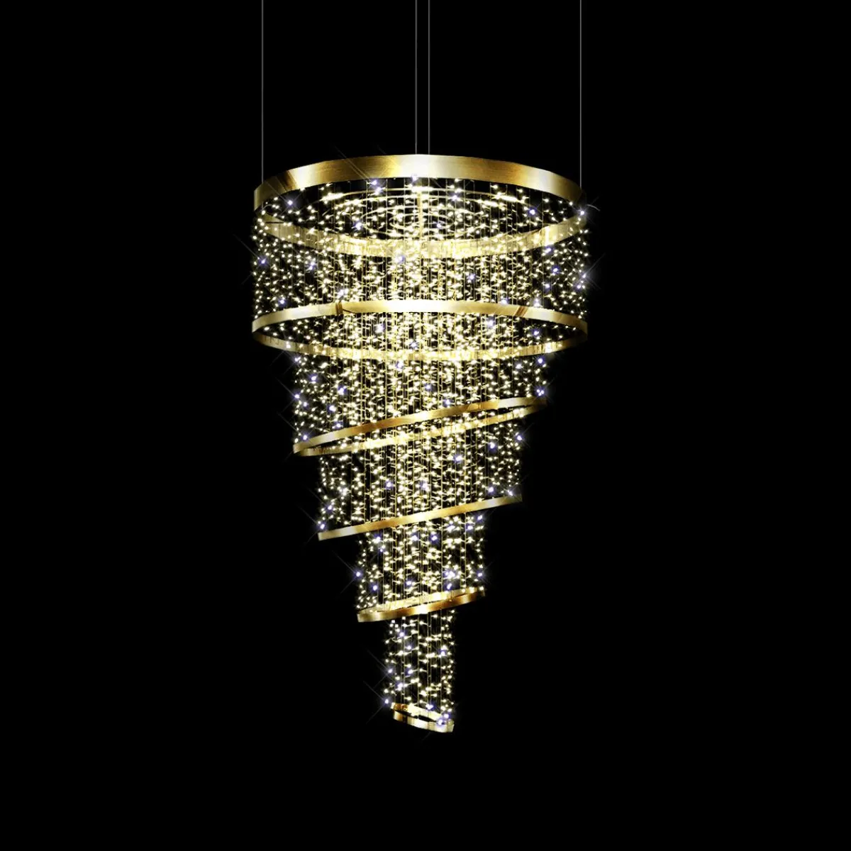 Clearance DecoWoerner XXL Dekolichtobjekt Kronleuchter 200 Cm gold