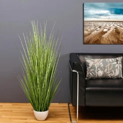 Best DecoWoerner XXL Deko-Tigergras Im Weißen Topf 120 Cm grün