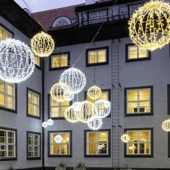 Discount DecoWoerner XXL LED Kalt Kugel Lichtobjekt Für Außen 120 Cm Ø silber