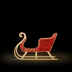 New DecoWoerner XXL LED Lichtobjekt Schlitten Für Außen 230cm rot