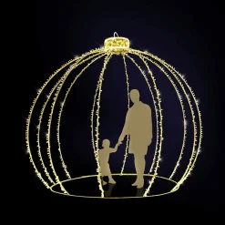 Outlet DecoWoerner XXL LED Weihnachtskugel Für Außen 350 Cm gold