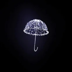 Online DecoWoerner XXL Lichtobjekt LED Regenschirm 150 Cm silber