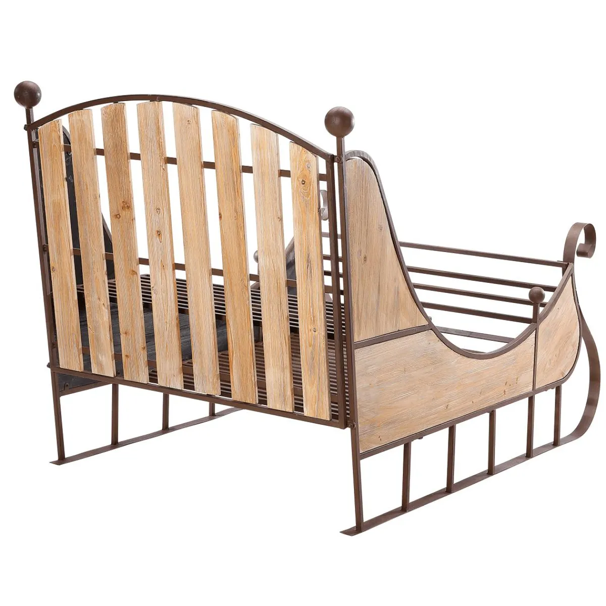 Discount DecoWoerner XXL Vintage-Deko-Schlitten 166 X 109 X 111 Cm Aus Holz Und Metall braun