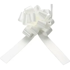 Outlet DecoWoerner Zieh-Schleife, 10 Cm Ø, , 50 Stück weiß