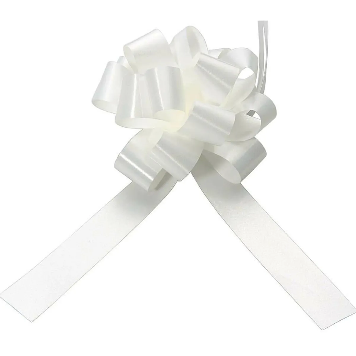 Outlet DecoWoerner Zieh-Schleife, 10 Cm Ø, , 50 Stück weiß