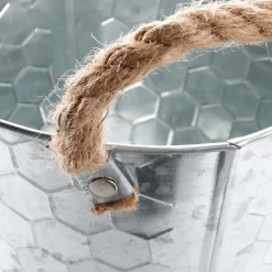 Discount DecoWoerner Zink-Pflanzen-Übertopf Mit Wabenmuster 14 & 17 Cm Hoch silber
