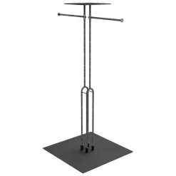 Outlet DecoWoerner Zweiarmiger Kleiderständer LOFT, 85 - 145 Cm schwarz