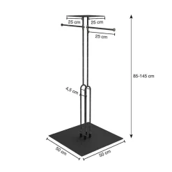 Outlet DecoWoerner Zweiarmiger Kleiderständer LOFT, 85 - 145 Cm schwarz